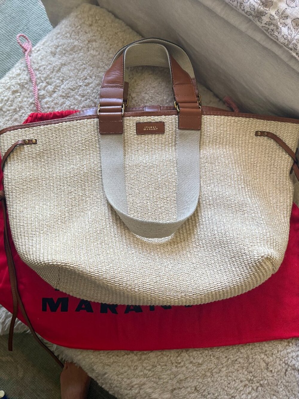 Isabel Marant Wardy Tote in Rattan